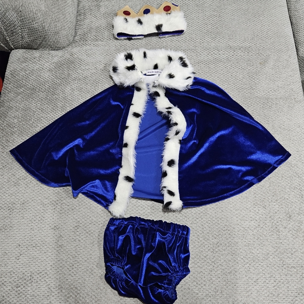Baby Prince Or King Royal Blue Costume, Hand Made, 12 Months